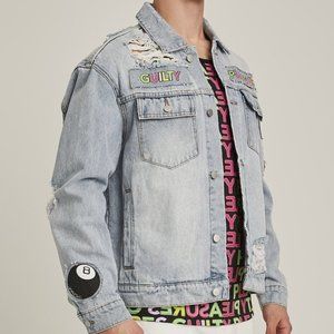 WeSC Denim Jacket Guilty Pleasures M nwt